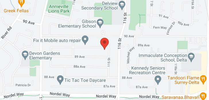 map of 11488 89A AVENUE